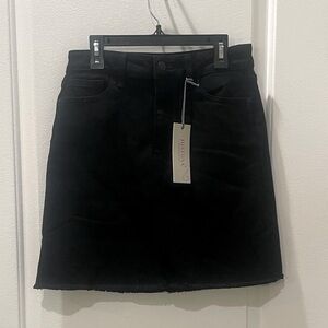 NEW…Just USA Black Denim A-Line Frayed Skirt